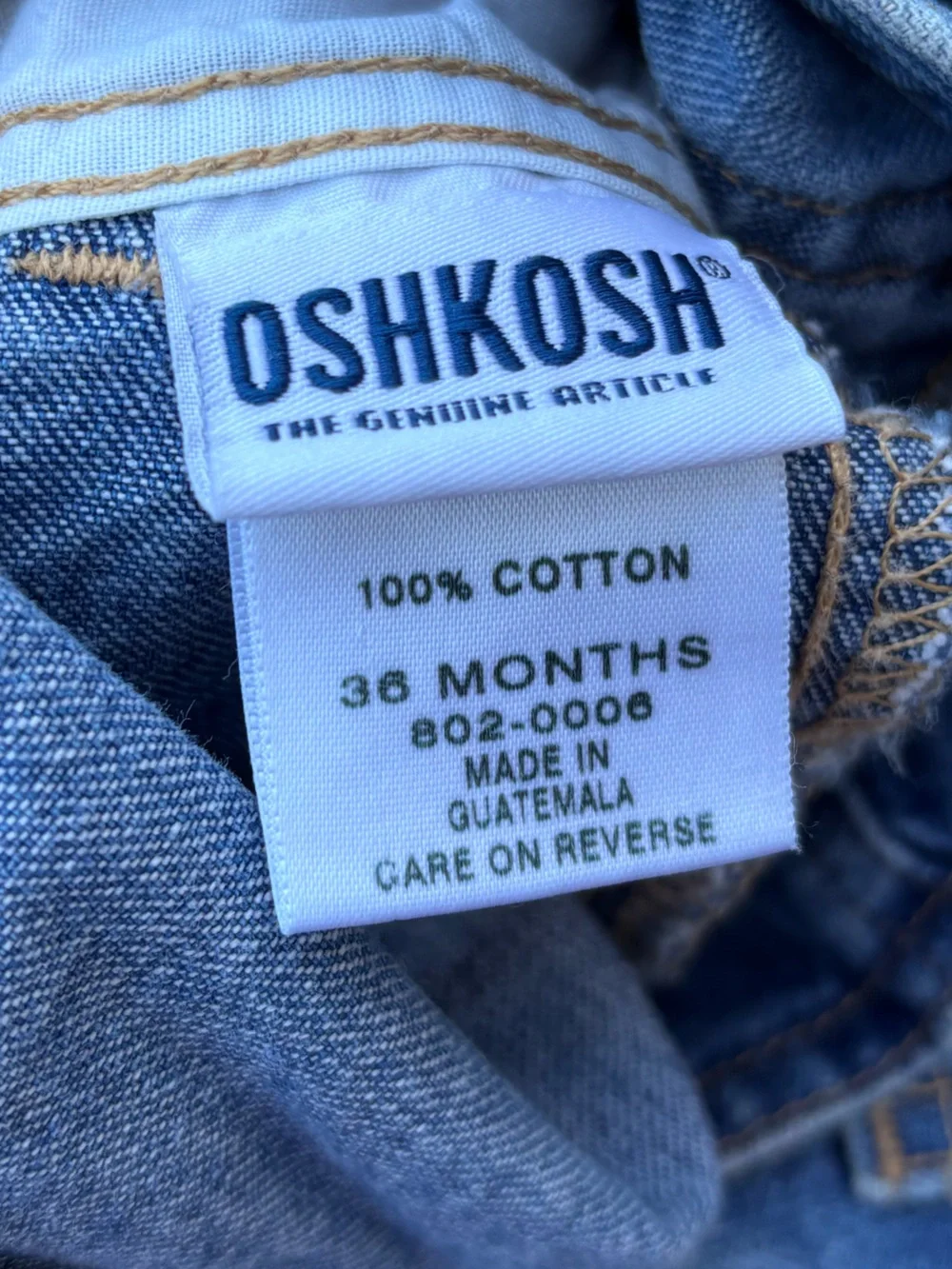 OSH KOSH 100% COTTON DENIM BLUE JEAN OVERALLS SIZE 3T